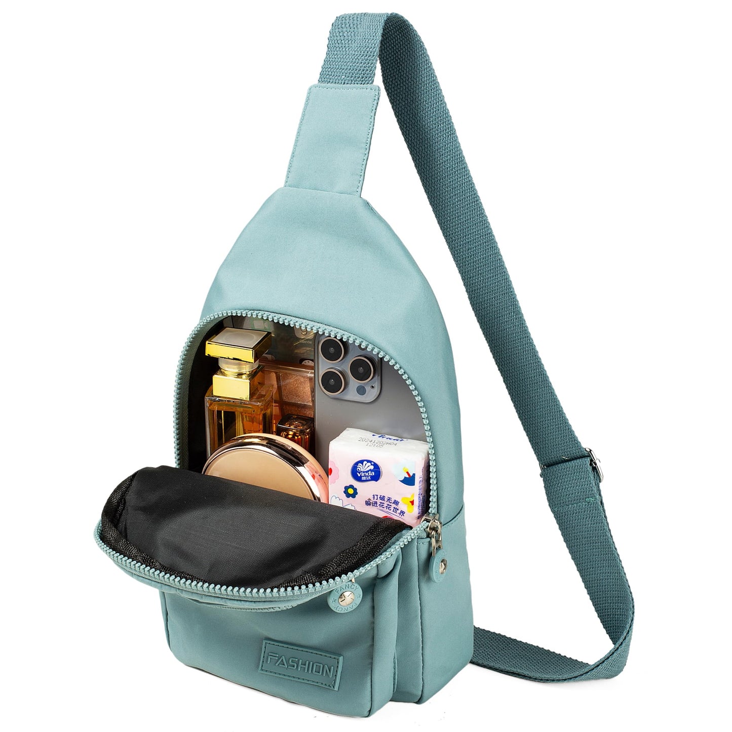 Small Sling Backpack Crossbody Sling Bag for Women, Chest Bag Daypack Fanny Pack Cross Body Bag for Outdoors Hiking Traveling - Black