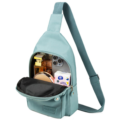 Small Sling Backpack Crossbody Sling Bag for Women, Chest Bag Daypack Fanny Pack Cross Body Bag for Outdoors Hiking Traveling - Black
