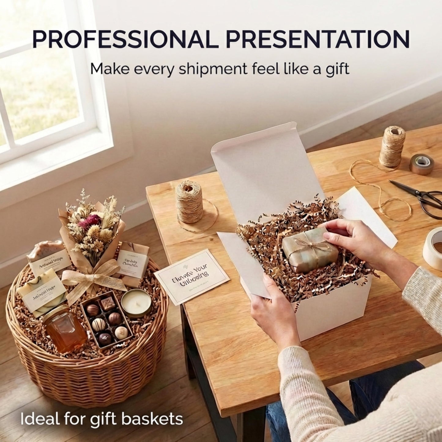 BOX USA Kraft Crinkle Paper Filler (40lb) - Shredded Paper for Basket Stuffing, Shipping, Packaging, Confetti, Crafts & Holidays - Crinkle Cut