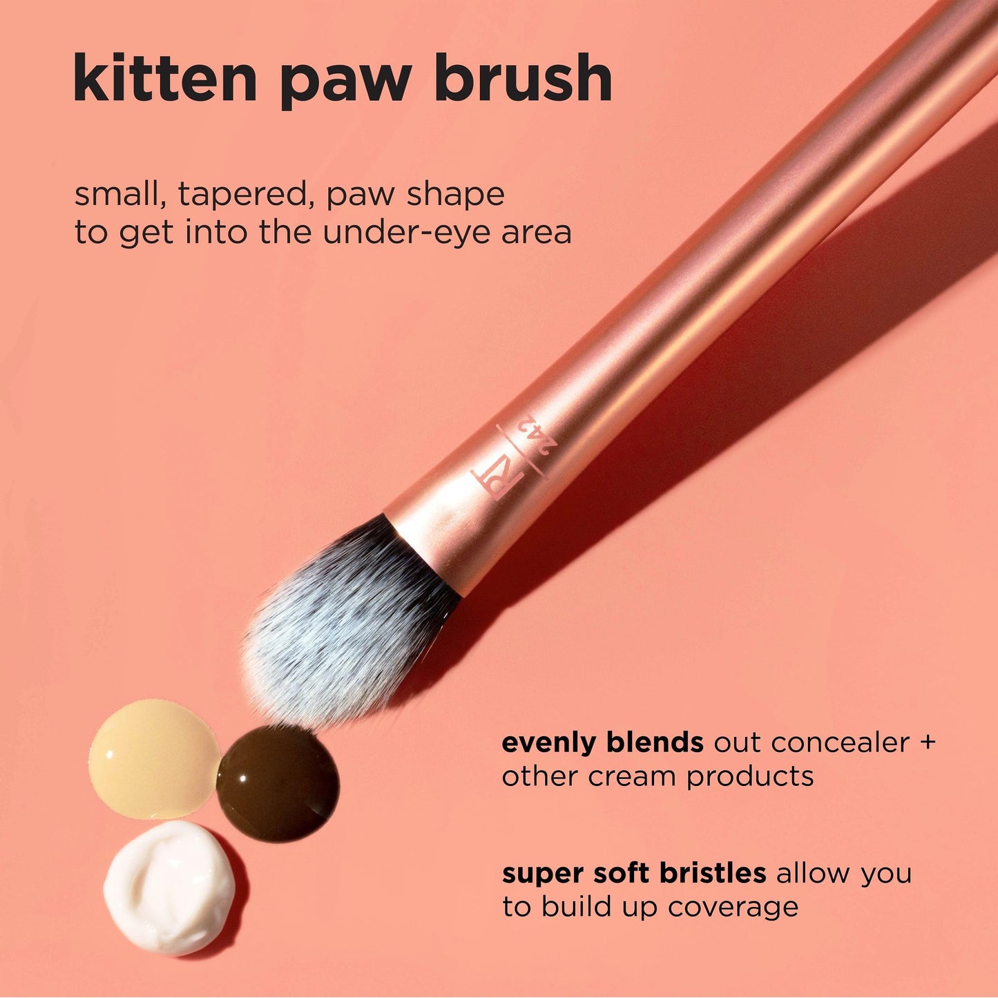Real Techniques Matte & Merry Ultimate Blending 4 Piece Holiday Gift Set, Foundation Makeup Sponge, Dual-Sided Powder Puff, & 2 Makeup Brushes, Kitten Paw Brush, Stocking Stuffer, Limited Edition