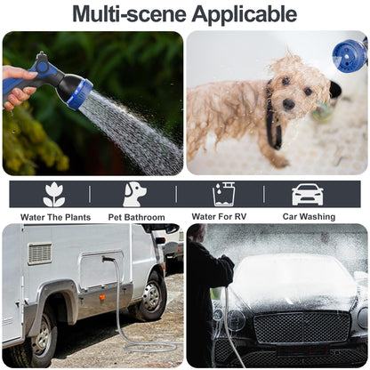 SPECILITE 100ft 304 Stainless Steel Garden Hose Metal, Heavy Duty Water Pipe with Nozzles for Yard, Outdoor - Flexible, Never Kink & Tangle, Puncture Resistant (Sliver)