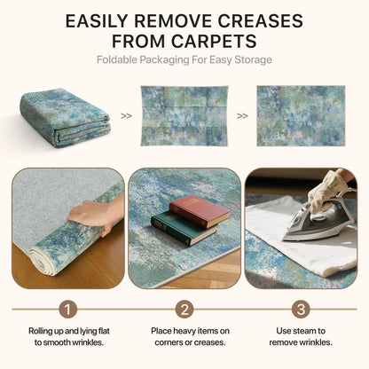 GENIMO 8x10 Area Rugs for Living Room, Machine Washable Rug Non Slip, Low Pile Ultra-Thin Lightweight Large Carpet, Abstract Modern Rugs for Bedroom, Dining Room, Office, Nursery, Brown/Grey