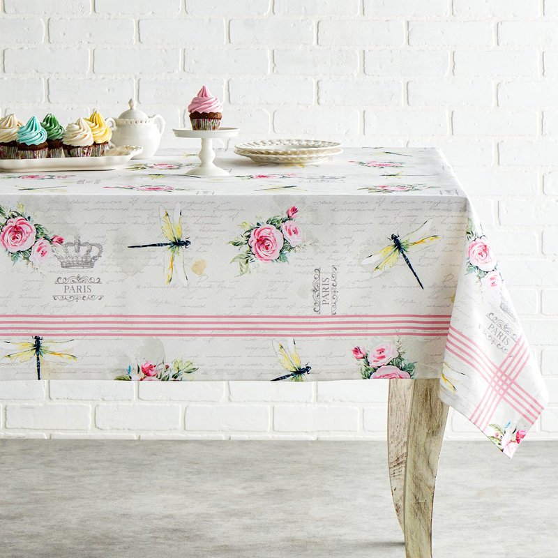 Maison d' Hermine Table Cloth Square Table 100% Cotton 60 x 60 Inches Tablecloth Reusable Decorative for Dining Kitchen Room Farmhouse Home Gifts for Mothers Day Spring Summer - Champ De Mars