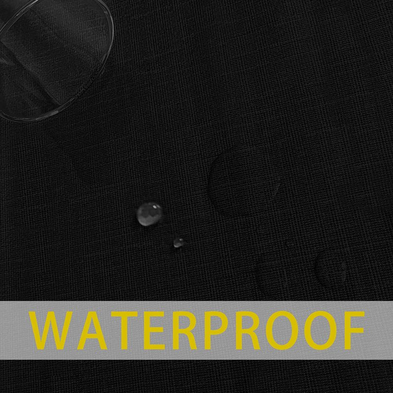sancua 100% Waterproof Rectangle PVC Tablecloth - 54 x 54 Inch - Oil Proof Spill Proof Vinyl Table Cloth, Wipe Clean Table Cover for Dining Tables, Buffet Parties and Camping, Black