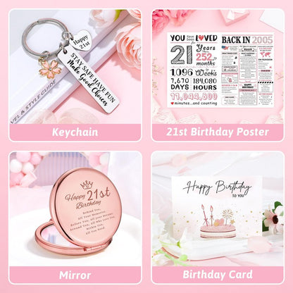 21st Birthday Gifts for Her Women 21 Year Old Birthday Gifts for Her Funny Gift Ideas for 21 Years Old Female Unique Happy 21st Bday Decorations Must Haves for Girl Cool Best 21 Year Olds Accessories