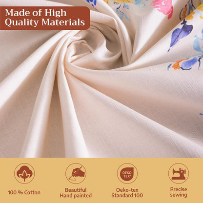 Maison d' Hermine Table Cloth Round Table 100% Cotton 63 Round Inches Tablecloth Reusable Decorative for Dining Kitchen Room Farmhouse Home Gifts for Mothers Day Spring Summer - Girassol