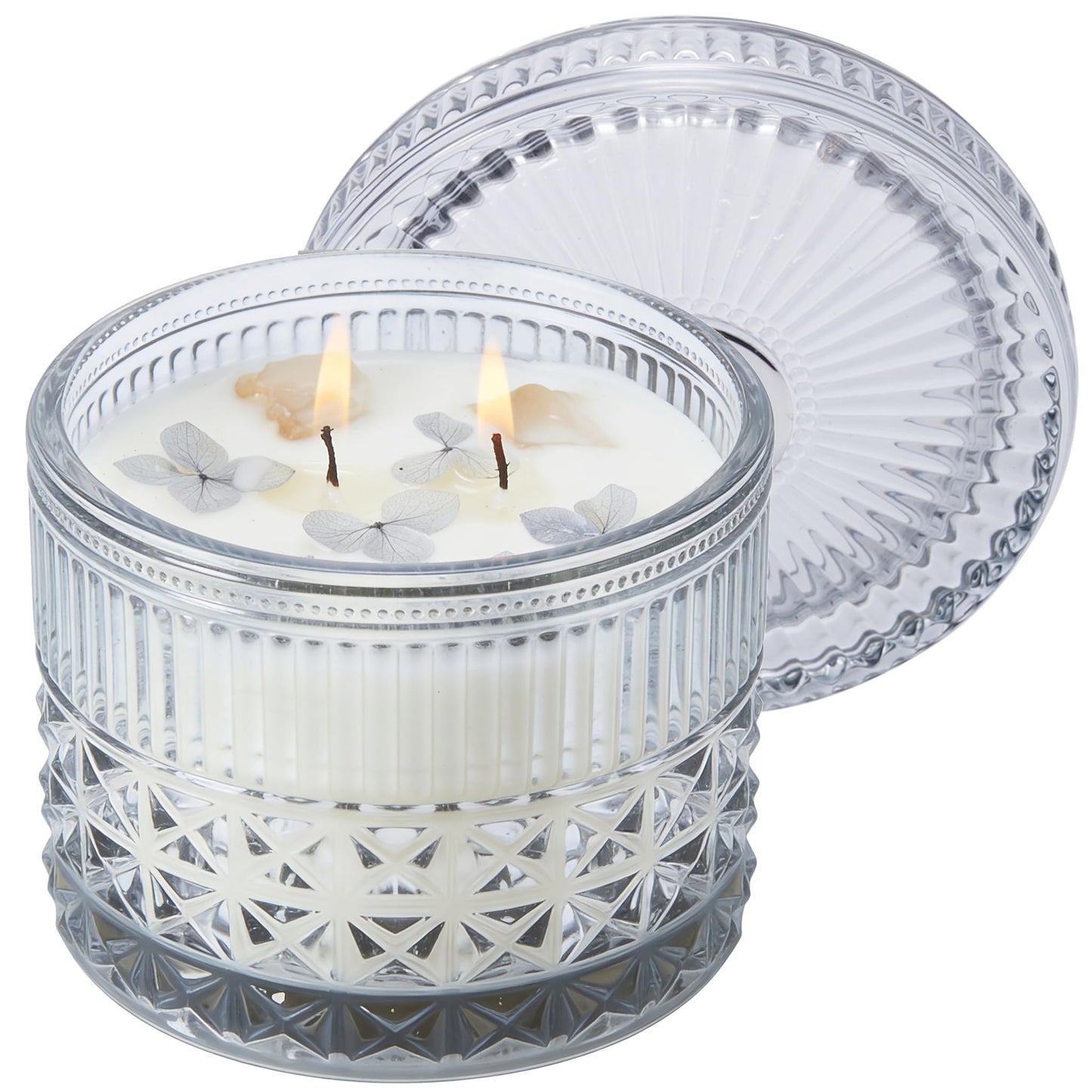 Chloefu LAN Crystal Candle Ocean Mist & Sea Salt Scented Candles for Home, Unique Meditation Spiritual Gifts for Women & Men, Healing Magic Candles, Highly Scented & Long Lasting, 14 oz