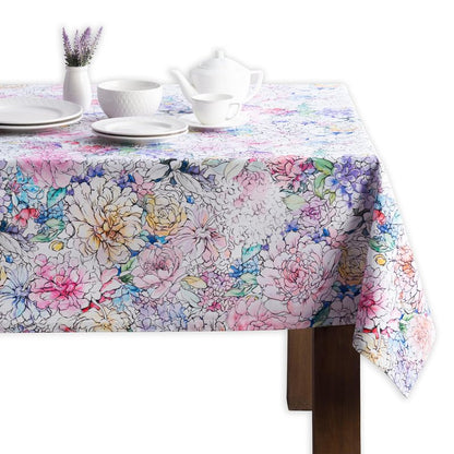 Maison d' Hermine Table Cloth Square Table 100% Cotton 60 x 60 Inches Tablecloth Reusable Decorative for Dining Kitchen Room Farmhouse Home Gifts for Mothers Day Spring Summer - Floral Love