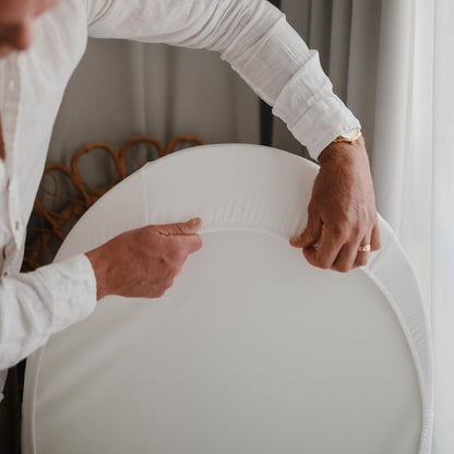 mushie Stretchy & Soft Bassinet Crib Sheet | Fitted 16" x 30" (Sun)