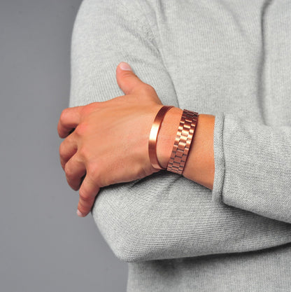 Earth Therapy - The Original 100% Pure Copper Minimalist Bracelet with Ultra Strength Magnets - 3 Cuff Value Set - Unisex - Adjustable