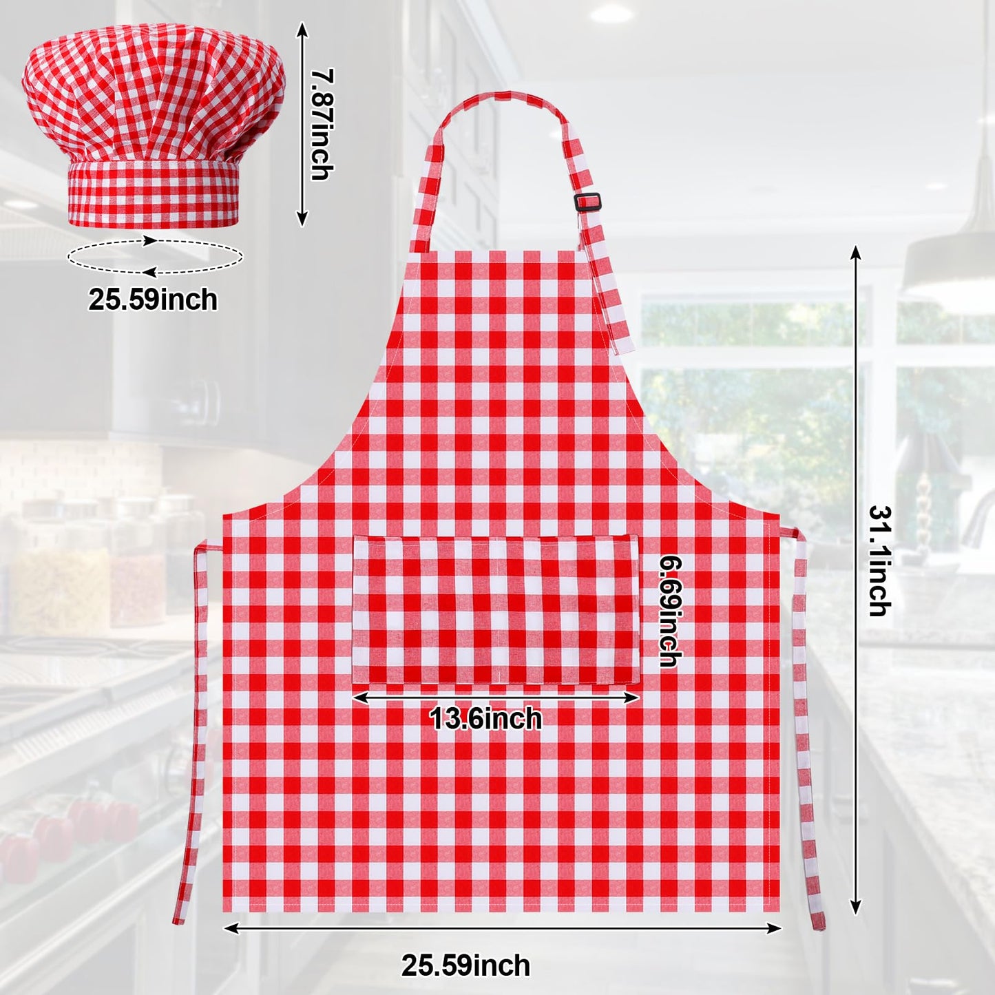 Toulite 4 Pcs Italian Themed Party Decorations Chef Costume Set Italian Style Chef Hat and Apron for Women Men Costume Photo Booth Props Party Supplies