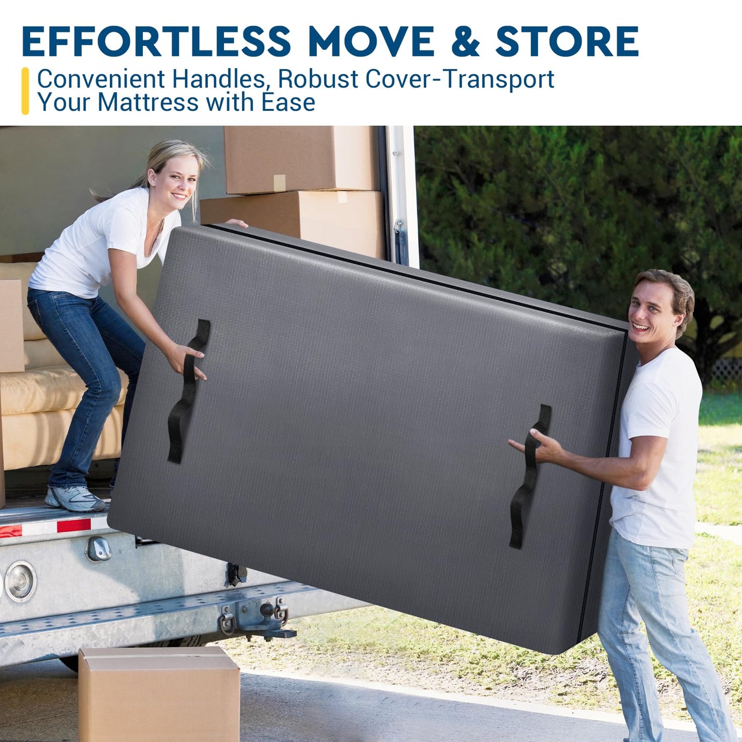 StorageRight Mattress Bags for Moving, 2 Pack King Size Moving Bag, Extra Thick Mattress Bags for Storage, Heavy Duty Mattress Cover for Moving with Handles, Reusable Mattress Storage Bag