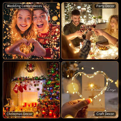 20 Pack LED Fairy Lights Battery Operated,3 Features Blinking Slowly Blinking & just on 7FT 20 LED Waterproof Mini Twinkle String Lights for Christmas Decorations,10 White & 10 Warm White
