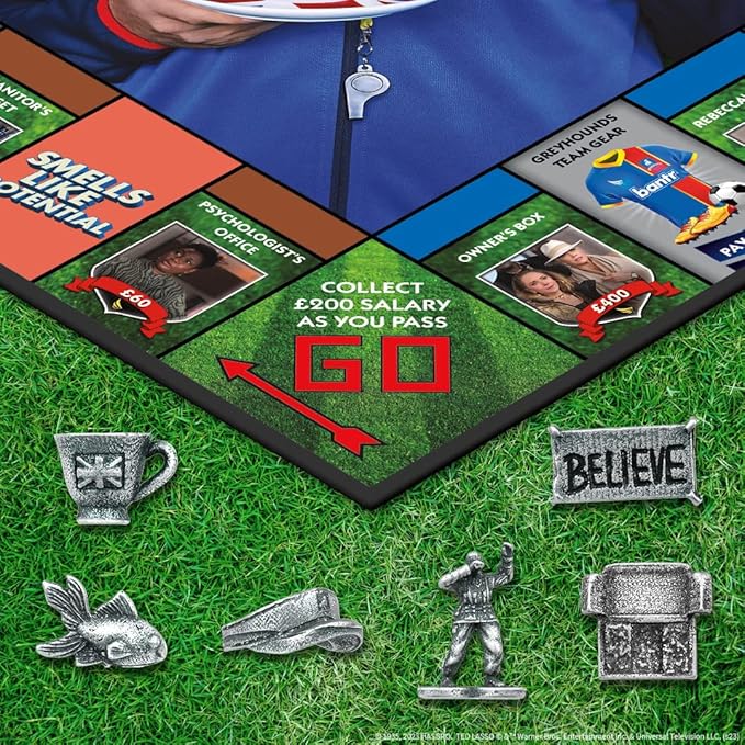 Monopoly Ted Lasso | Officially Licensed Board Collectible Board Game | Play as Believe Sign Goldfish Tea up Ted’s Visor and More | Based On Popular Comedy Series