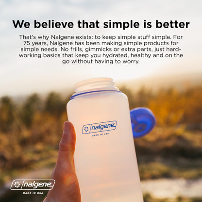 Nalgene Sustain Tritan BPA-Free Water Bottle Made with Material Derived from 50% Plastic Waste (using ISCC certified mass balance), 16 OZ, Narrow Mouth, Cerulean