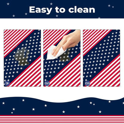 Childom 2 Pack Patriotic Tablecloths,Patriotic Decorations 54" x 108" Disposable American Flag Tablecloths for Event,Party Table Cloth Plastic for Veterans Day,4th of July,Picnic,Dinner,Party Supplies