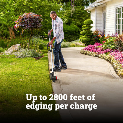 WORX Nitro Cordless Lawn Edger, 7'' Grass Edger with 3 Depth Settings, 20V Trencher with Dual Wheels & Brushless Motor, 4.0 Ah Battery & Charger Included, WG898