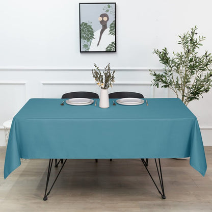 sancua Rectangle Tablecloth - 70 x 120 Inch - Stain and Wrinkle Resistant Washable Polyester Table Cloth, Decorative Fabric Table Cover for Dining Tables, Buffet Parties and Camping, Teal