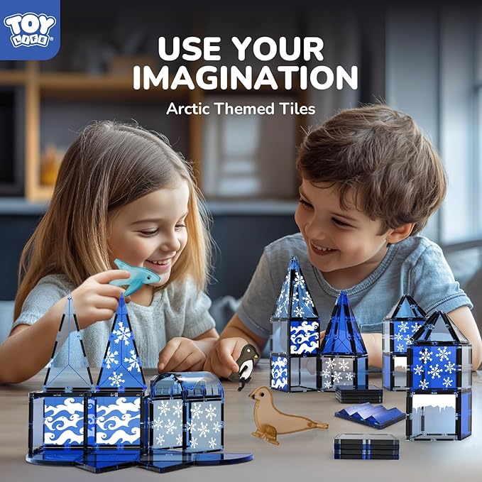 TOY Life Magnetic Tiles for Kids Ages 4-8 Magnetic Toys for Toddlers 3+ Magnet Tile Building Toy for Kids Ages 3-5 Magnet Building Tiles Toddlers Preschool