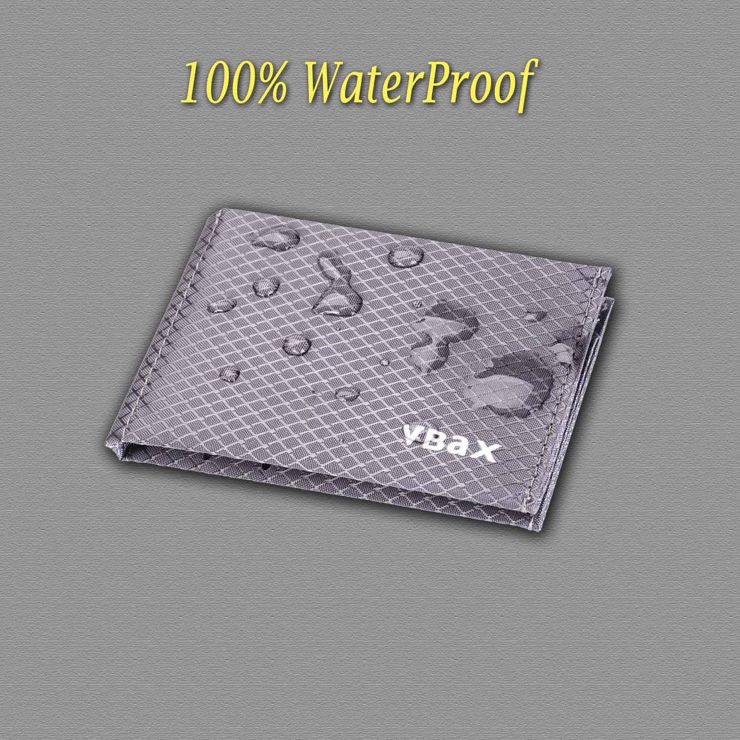 VBAX Microfiber Waterproof RFID Slim Bifold Wallet for Men - Minimalist Front Pocket Card Holder Holds up to 10 Cards and Cash, Grey