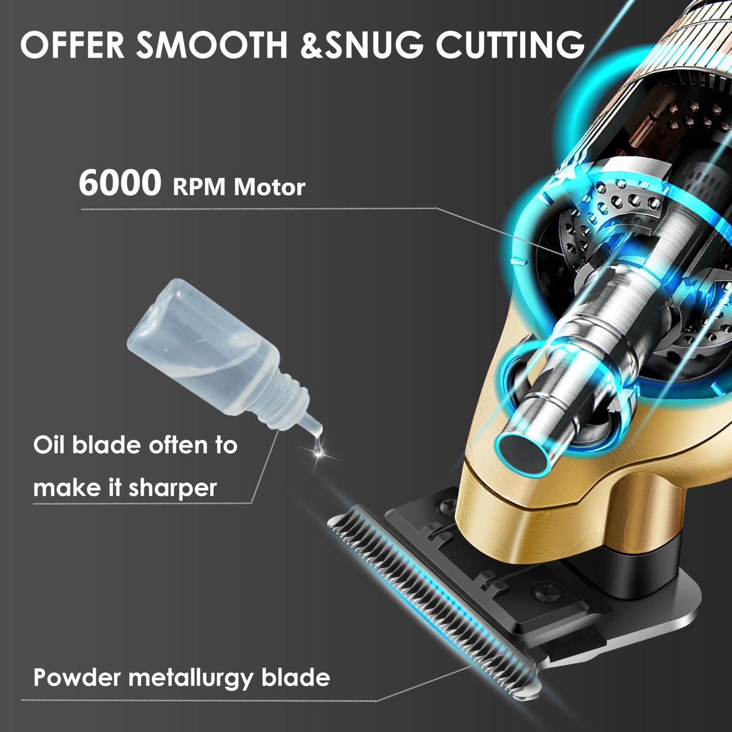 KEMEI 2293 Professional Hair/Beard Trimmer for Men Zero Gapped Hair Clippers for Barber with T Blade, Cordless Rechargeable