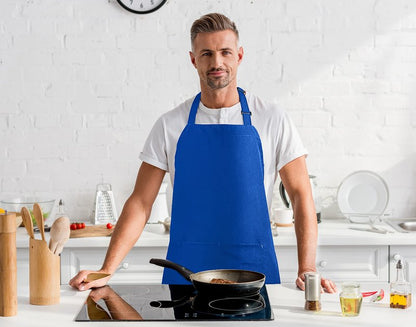 Utopia Kitchen 2 Pack Bib Apron, Adjustable with 2 Pockets, Water and Oil Resistant, Cooking Kitchen Chef Apron for Women Men