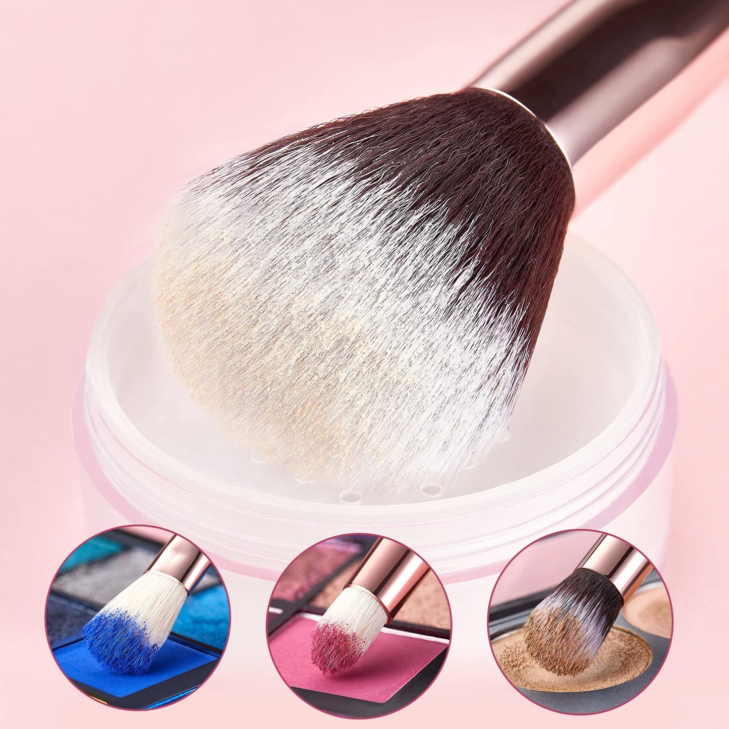 Jessup Brand 25pcs Professional Makeup Brush Set Beauty Cosmetic Foundation Powder Blusher Eyeshadow Blending Highlight Concealer Natural-Synthetic Hair Brushes Set (Pearl White/Silver)