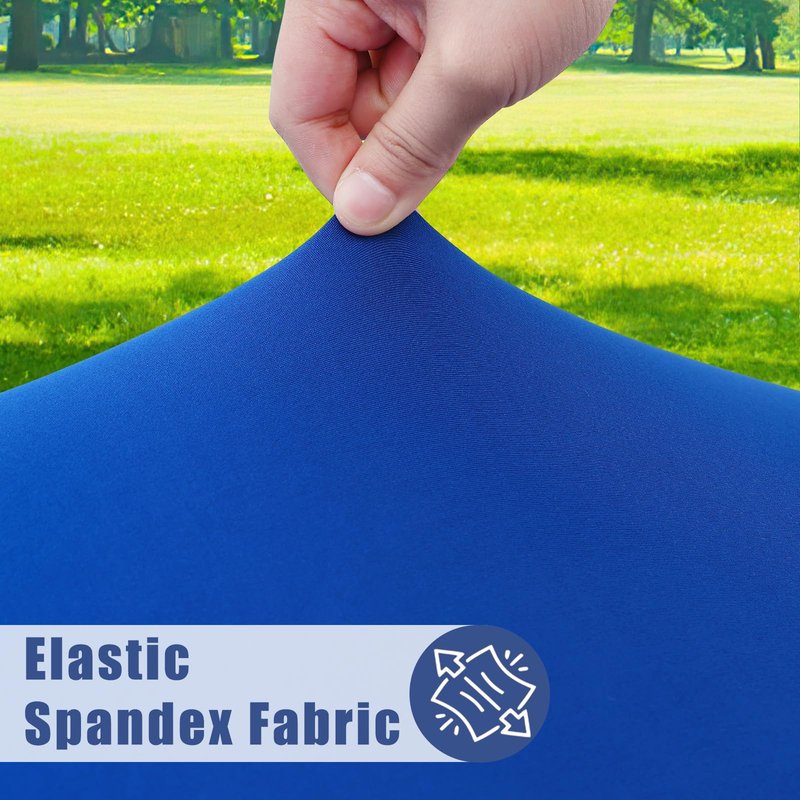 Moosfor Round Spandex Tablecloth, Elastic Fitted Waterproof Tablecloths for 25"-30" Tables, Stretch Washable Picnic Table Cover for Camping, Dining, Indoor and Outdoor, Blue