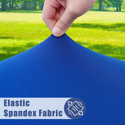 Moosfor Round Spandex Tablecloth, Elastic Fitted Waterproof Tablecloths for 25"-30" Tables, Stretch Washable Picnic Table Cover for Camping, Dining, Indoor and Outdoor, Blue