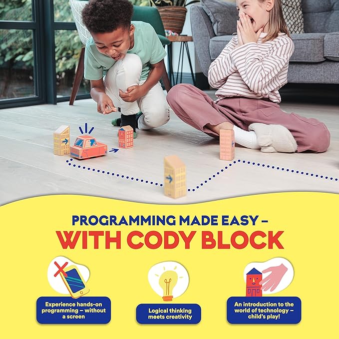 Cody Block U-Turn Expansion Set Educational Wooden Building Blocks and Car STEM Toys for Preschool Kids Ages 3+