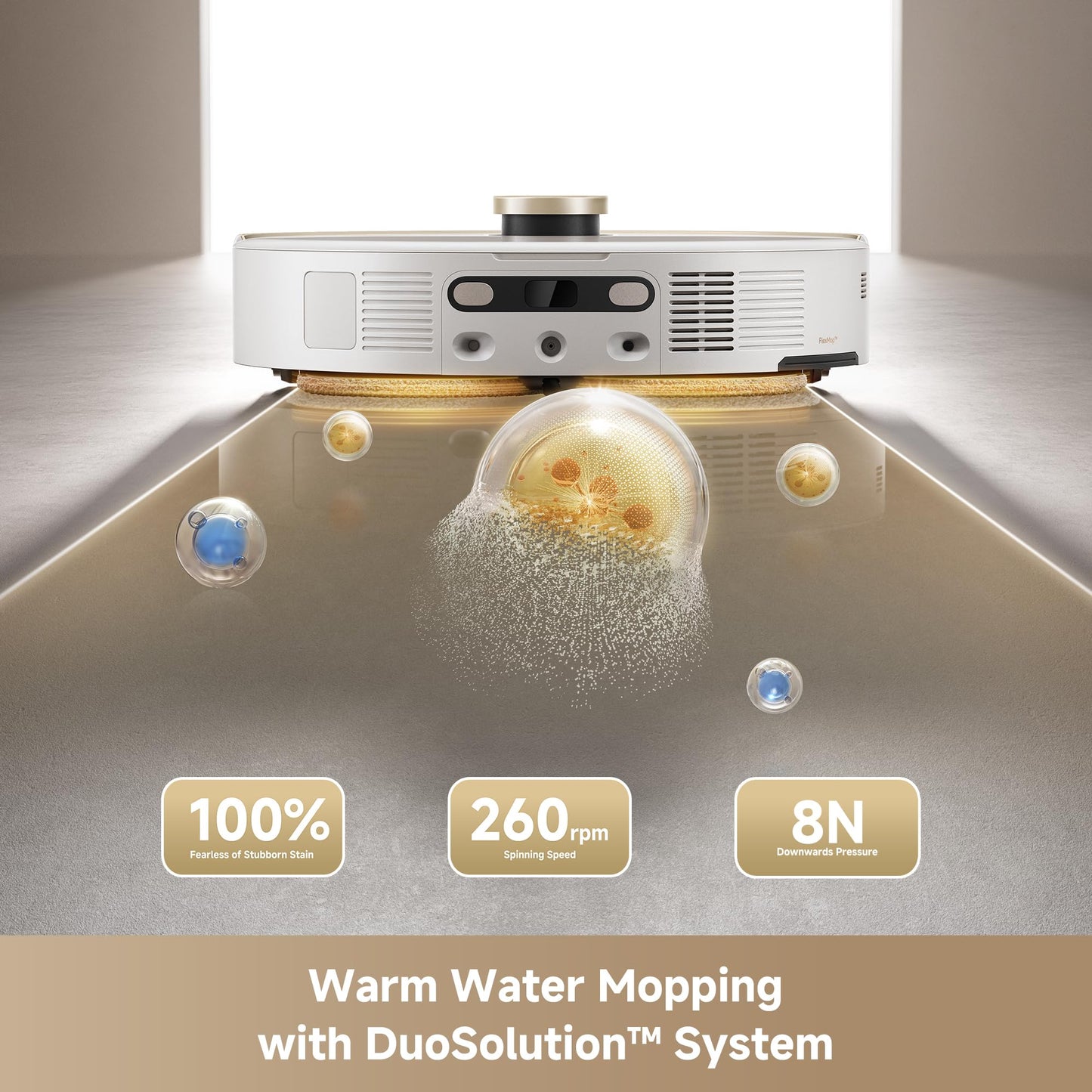 MOVA V50 Ultra Complete Robot Vacuum and Mop, 24,000Pa Suction, Zero Tangling Duobrush, 2.28in Obstacle Overcoming, FlexiRise Navigation, 176°F Hot Water Mop Self-Cleaning & Fast Hot Air Drying, White