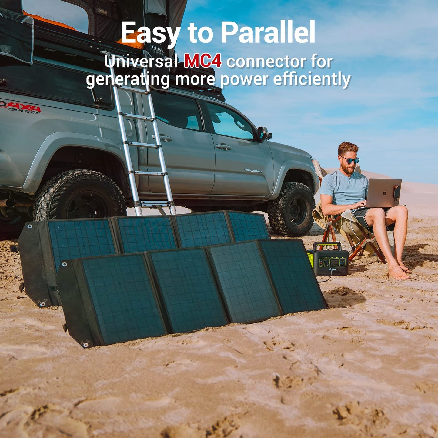ROCKPALS SP003 100W Portable Solar Panel for Solar Generator and USB Devices, Compatible with Jackery/EF/Bluetti/Anker/Goal Zero Power Station, Foldable Solar Panel Charger for Outdoor Camping Travel