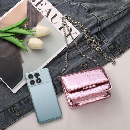 Sightor Silver Mini Crossbody Bag for Women, PU Leather Small Evening Purse, Dressy Clutch Handbag for Nightclub Parties (Pink)