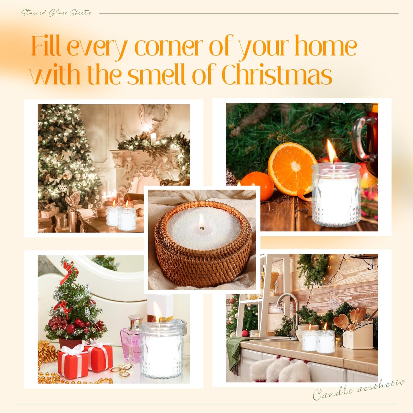 MTLEE Pearled Candle 4.4 Lb/70oz Graduation Gifts 2026 Orange Scented Sand Candle Kit Include 100 Wicks, Bow Gift Box, Spoon Reusable Pearled Wax for DIY Kit Birthday Gift Housewarming Home Decor