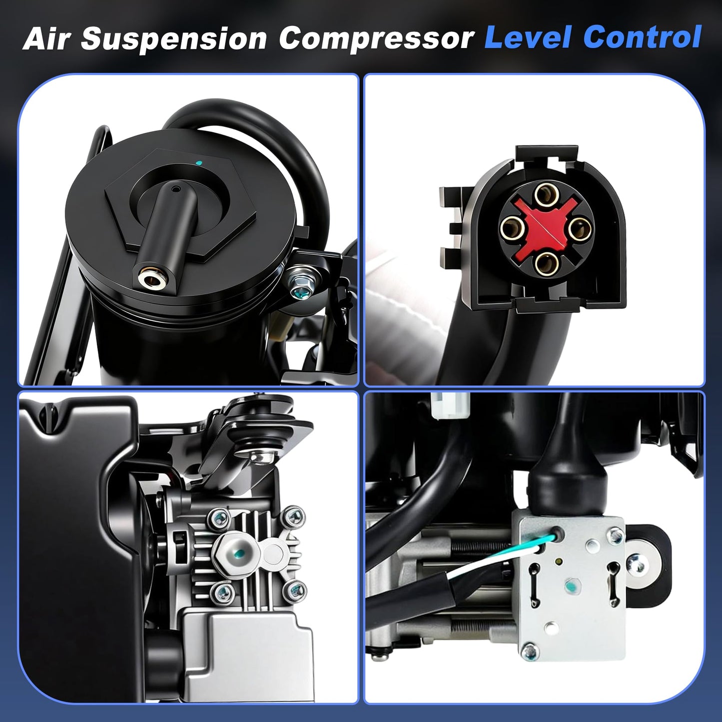 Motoforti Air Suspension Compressor Pump for Ford Expedition for Lincoln Navigator 2007-2018 7L1Z-5319-AE Air Ride Compressor Level Control with Bracket 949-202 7L1Z-5319-A