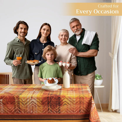Maison d' Hermine Table Cloth Rectangle Table 100% Cotton 70 x 90 Inches Fall Tablecloth Reusable Everyday Use for Thanksgiving Christmas Decorations Dining Farmhouse Party (Thanksgiving Tartan)