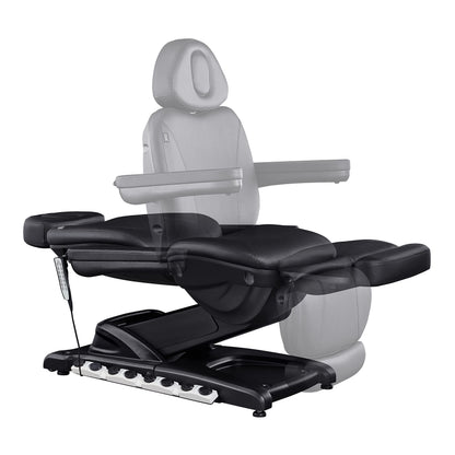 Dir Full Electrical 4 Motor Facial Beauty Bed - Doctor, Tattoo, Medical Podiatry Chair - Spa Aesthetic Chair with Thermal Heated Seats Apollo, Black