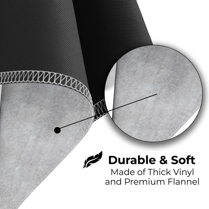 Exquisite Black Vinyl Tablecloths - 70 in. Round - Pack of 3 Round Tablecloth with Flannel Backing - Plastic, Reusable & Waterproof