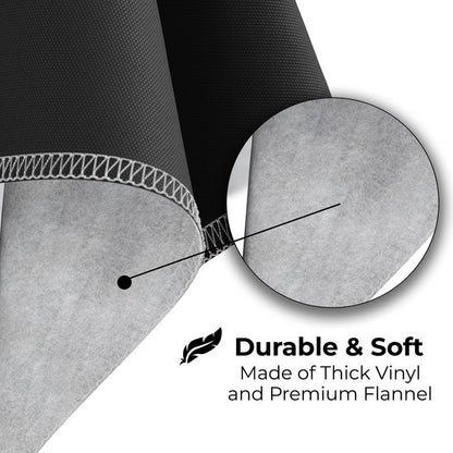 Exquisite Black Vinyl Tablecloths - 70 in. Round - Pack of 3 Round Tablecloth with Flannel Backing - Plastic, Reusable & Waterproof