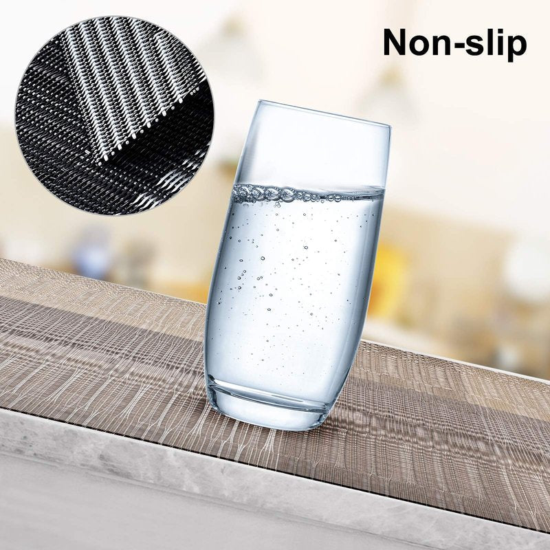 Aofmee Placemats, Placemats Set of 6, Heat Resistant Place Mats, Washable PVC Table Mats, Woven Vinyl Plastic Placemats for Dining Table, Non-Slip Stain Resistant Kitchen Table Placemats Easy to Clean