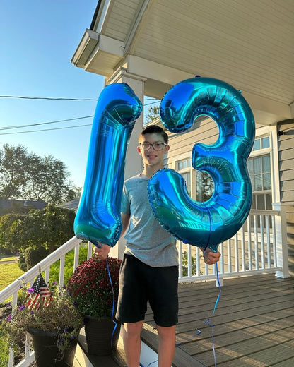 Navy Blue Number 13 Balloon 40 inch, 13 Number Balloons, 13th Navy Blue Birthday Decorations, 13 Year Old Girls Boys Blue Party Supplies