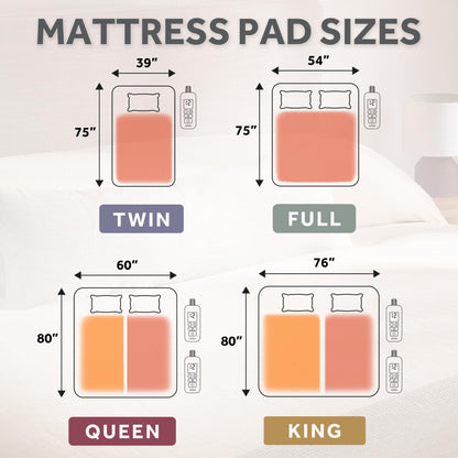 Sunbeam Premium Quilted Electric Heated Mattress Pad Twin 39" x 75" - 12 Heat Settings, 12-Hour Selectable Auto Shut-Off, Fast Heating, Warming Bed, Machine Washable, Extra-Soft Warm Cozy