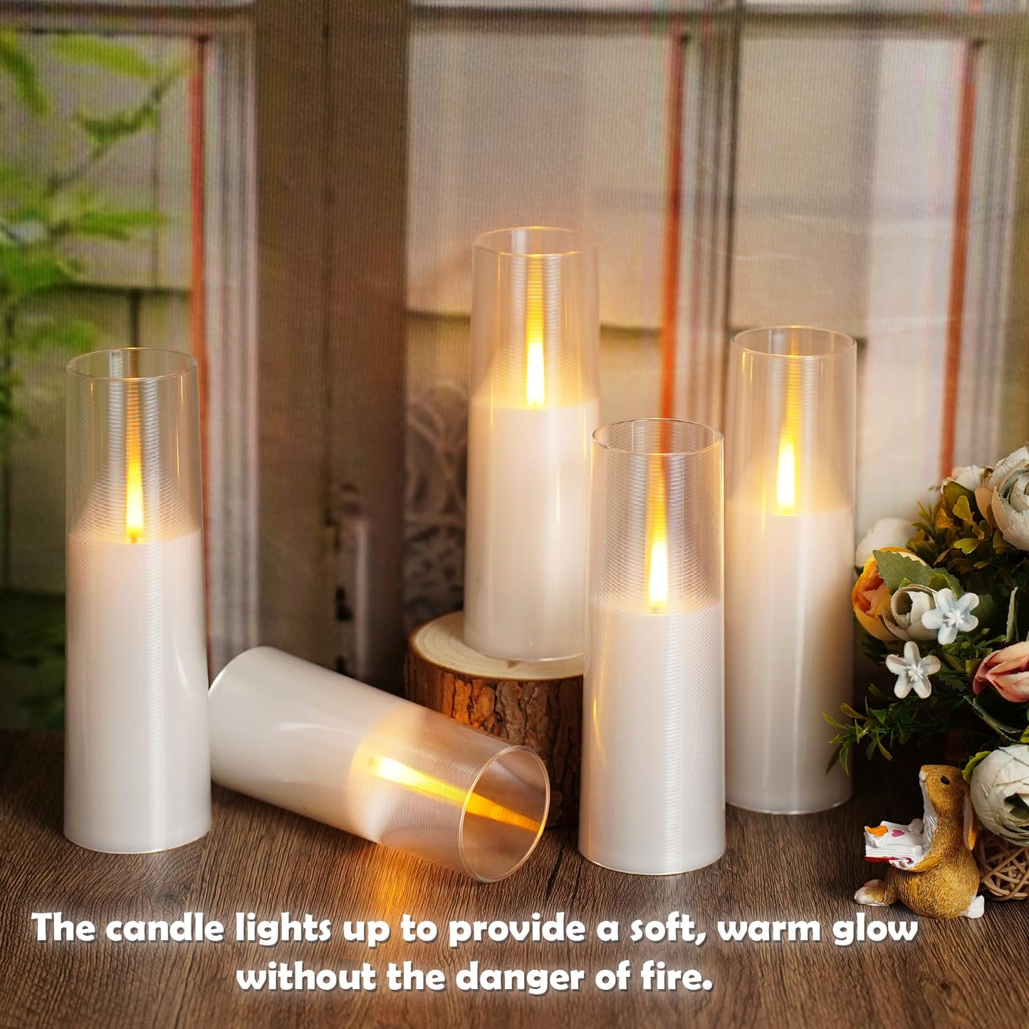 kakoya Flameless LED Candles Upgraded Realistic Flickering Flame,7Pcs Battery Operated Candles with Remote Timers,LED Pillar Candles for Home Decor,Christmas,and Parties（White）