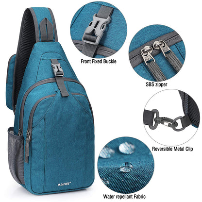 G4Free Sling Bag RFID Blocking Sling Backpack Crossbody Chest Bag Daypack for Hiking Travel