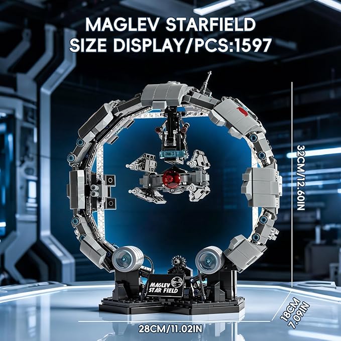 Maglev Starfield Building Blocks Set - 1597PCS Magnetic Suspension Space Theme Model Creative Construction Kit.Ideal Gift for Adults &amp Teens.