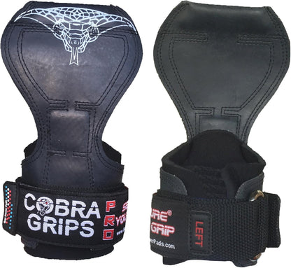 Cobra Grips PRO Weight Lifting Gloves Heavy Duty Straps Alternative Power Lifting Hooks for Deadlifts Wrist Wraps Support Bodybuilding (PRO Model for Men One Size, Black Rubber)