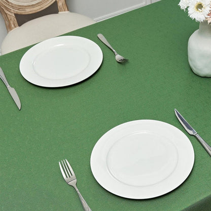 Veblandy 2 Pack Rectangle Tablecloth, 60x84 inch, Water Resistant Wrinkle Free Linen Textured Table Cloth Washable, Decorative Fabric Table Cover for Dining, Party and Camping, Green