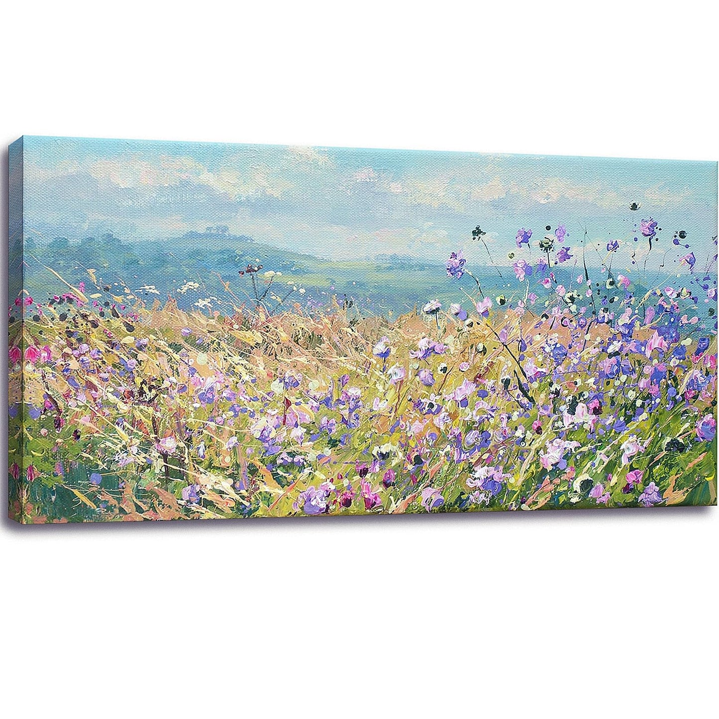 Flowers Wall Art Canvas Daisy Floral Textured Painting Modern Botanical Large Framed Pictures Artwork for Living Room Bedroom Bathroom Dinning Room Office Home Wall Decor Gifts 20x40