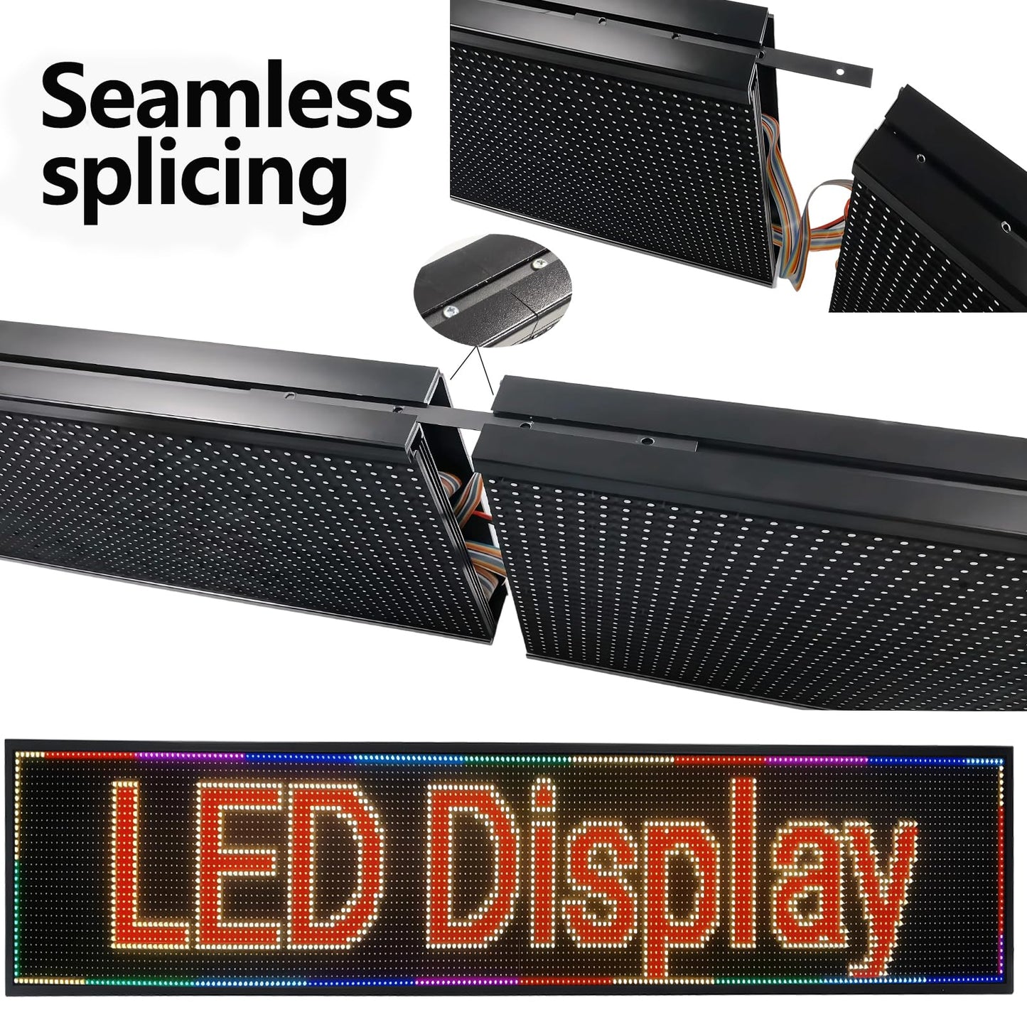 Outdoor P10 LED Scrolling Programmable Sign 77"x14", Bright High Visibility Digital Led Signage Displays, Message Signs for Business, Restaurant, Window Shop