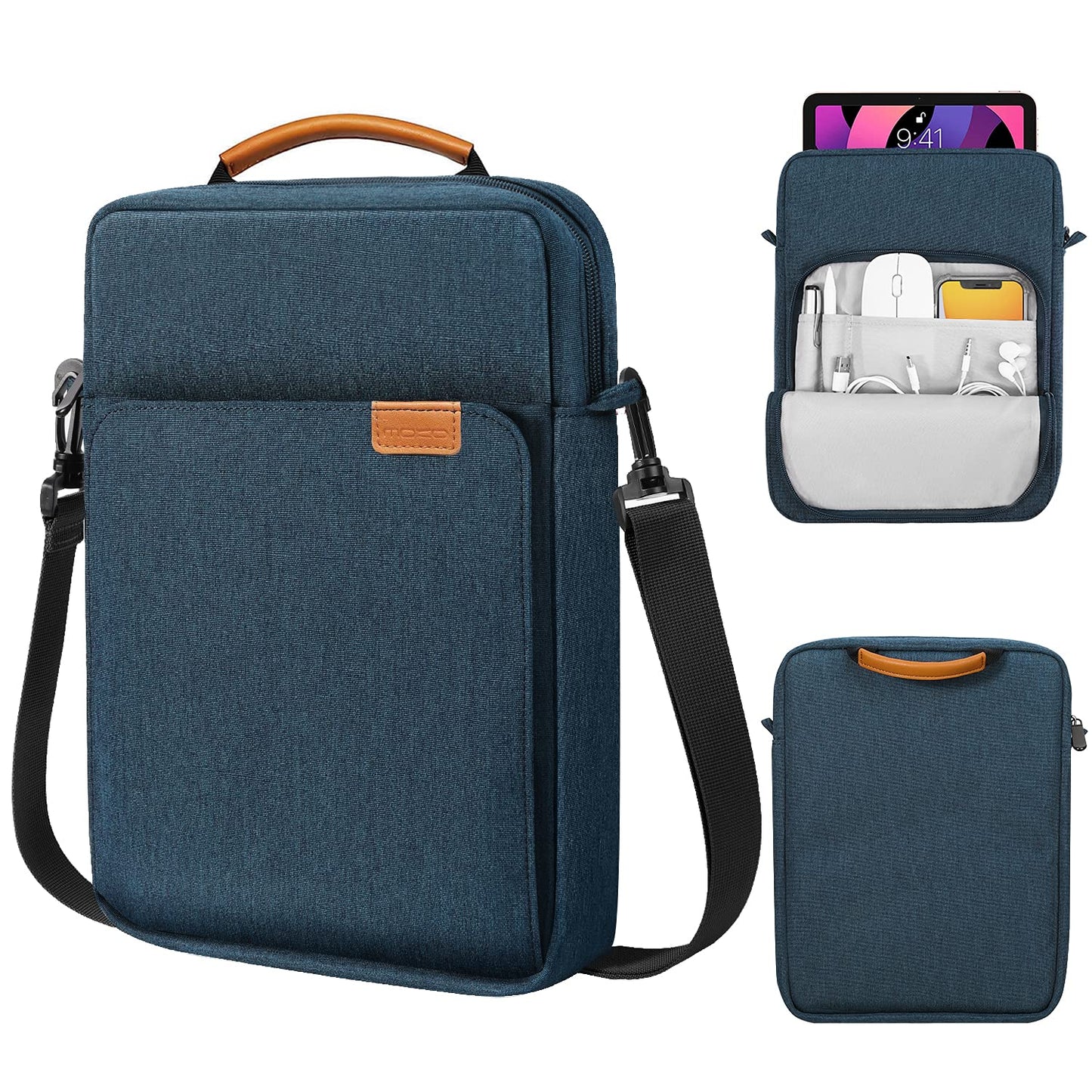 MoKo 15 Inch Laptop Sleeve Bag Fits MacBook Air 15" M2 2023, MacBook Pro 14" M2 2023, Galaxy Tab S9 Utra 14.6" 2023, Handle Carrying Case with Shoulder Strap, Indigo